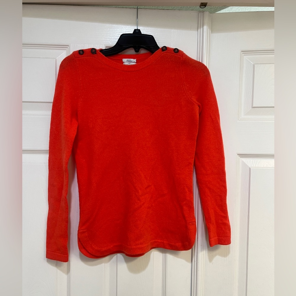J Crew Women’s Wallace Thin Knit 100% Merino Wool Sweater Size XS Orange